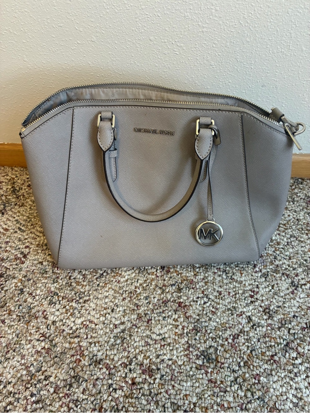 Michael Kors Taupe Saffiano Leather Satchel